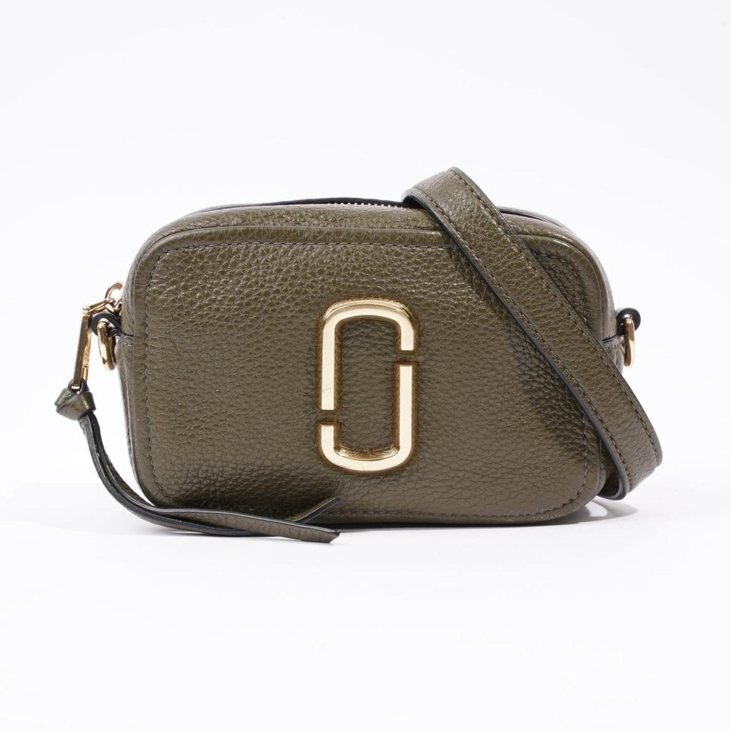 Marc Jacobs The Softshot 17 Khaki Leather Crossbody Bag