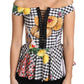 Dolce & Gabbana Chic Checkered Corset Top Blouse