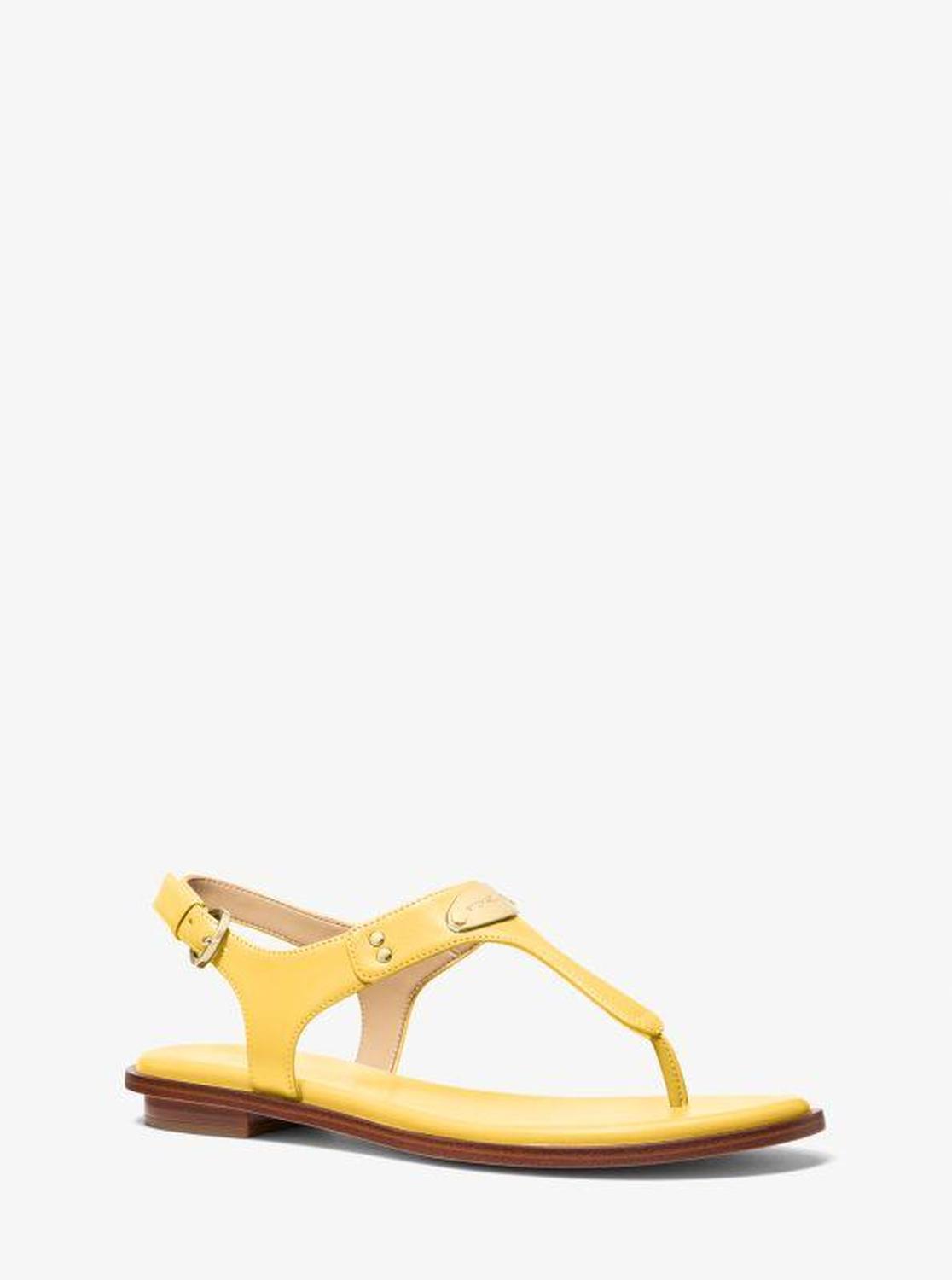 Logo Plate T-Strap Sandal