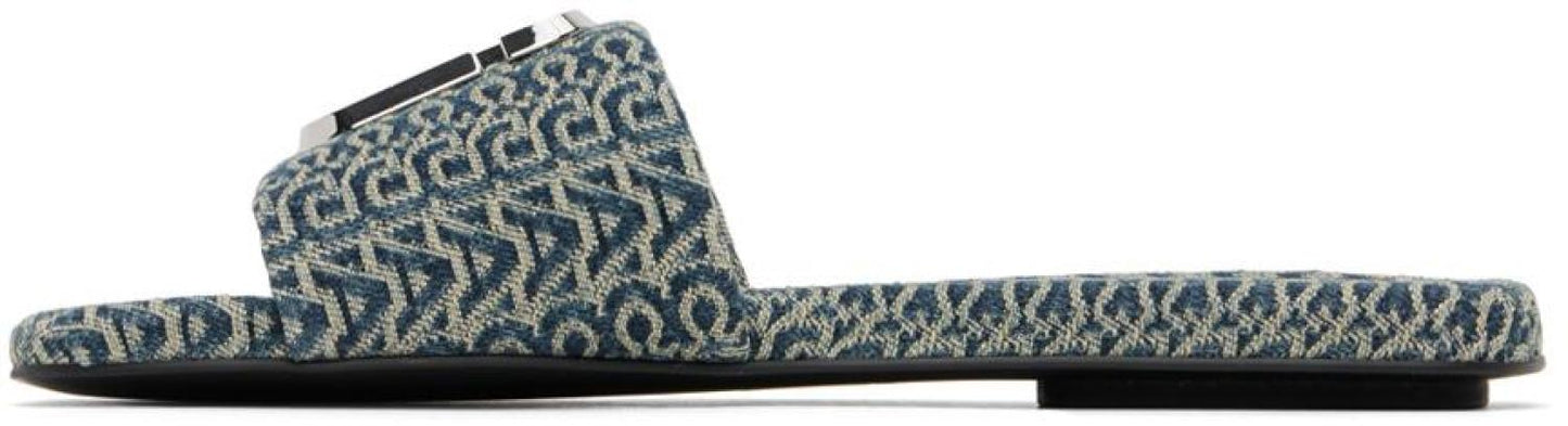 Blue 'The J Marc Washed Monogram Denim' Sandals