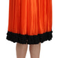 Dolce & Gabbana High-Waist Black & Orange Knee-Length Skirt