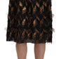 Dolce & Gabbana Elegant Gold Black Silk Blend High Waist Skirt