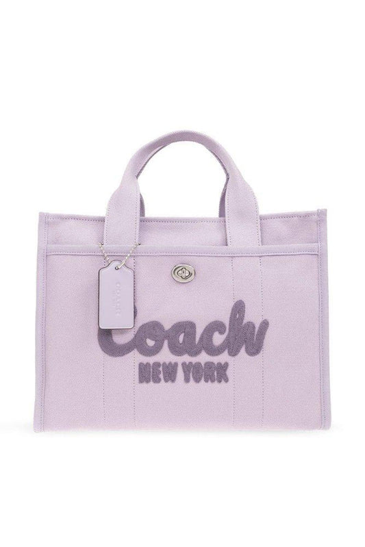 Coach Logo Flocked Zip-Up Tote Bag