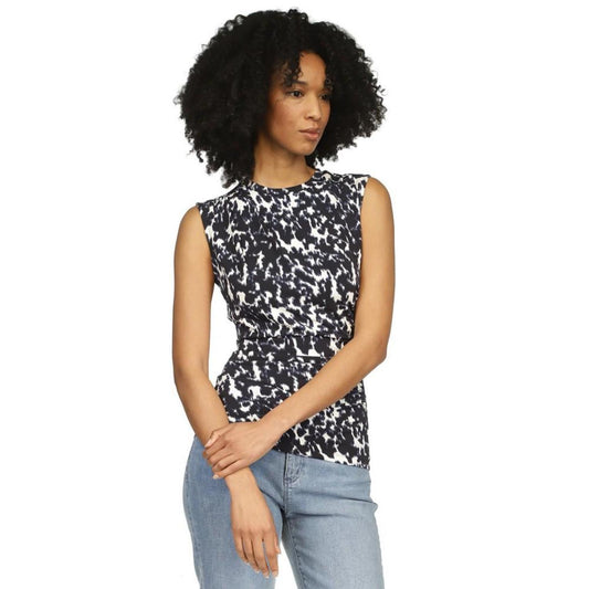 Women's Animal-Print Ruched Sleeveless Top