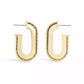 Gold-Tone Stitched Oval Hoop Earrings