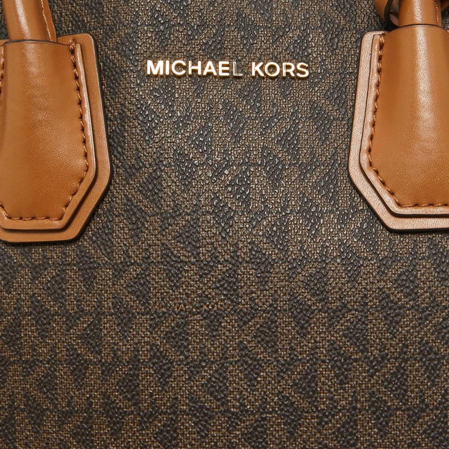 Michael Kors Two Tone Signature Coated Canvas Small Mercer Tote