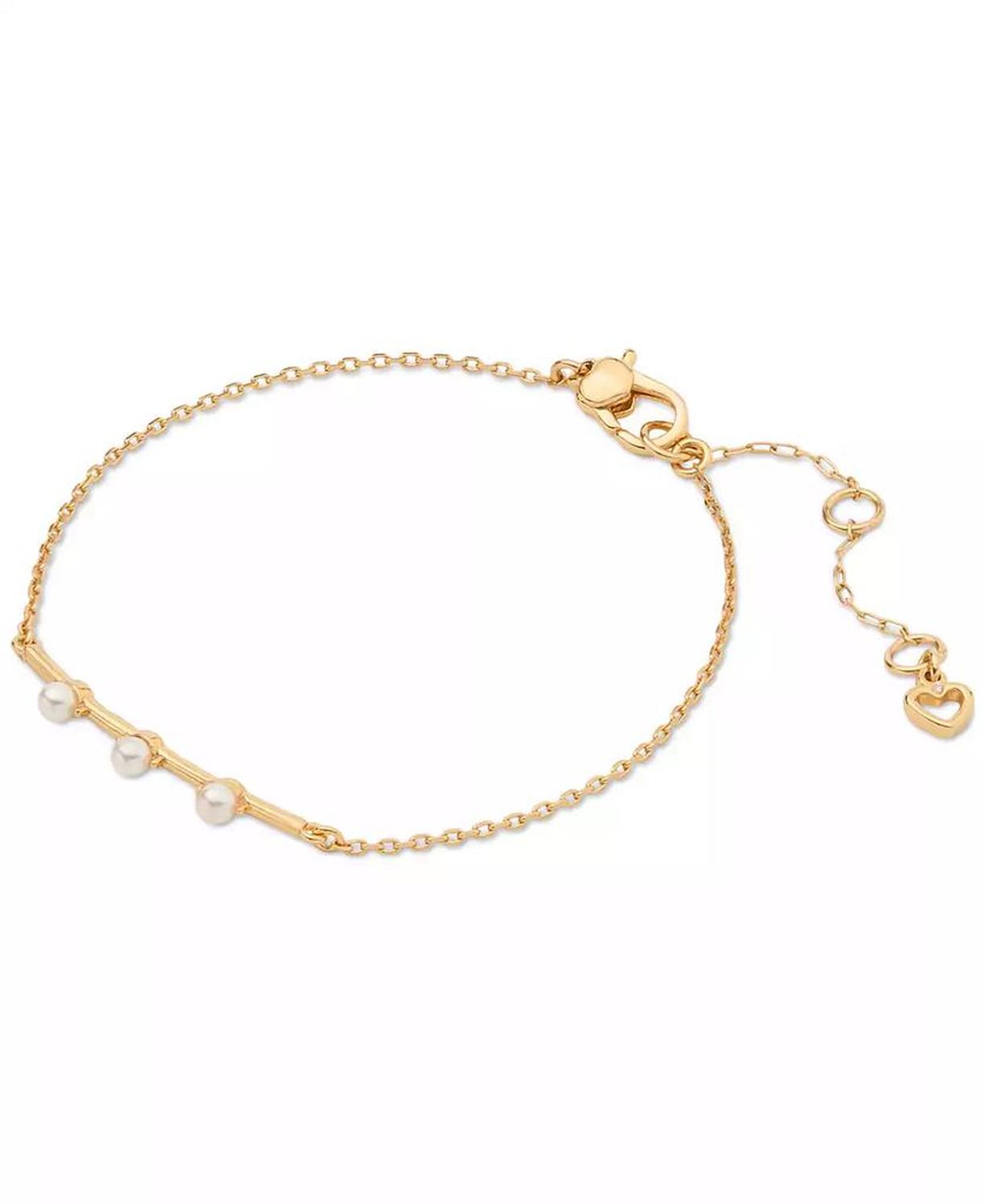 Gold-Tone Hint of Shimmer Pendant Bracelet