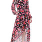 Womens Chiffon Floral Print Midi Dress