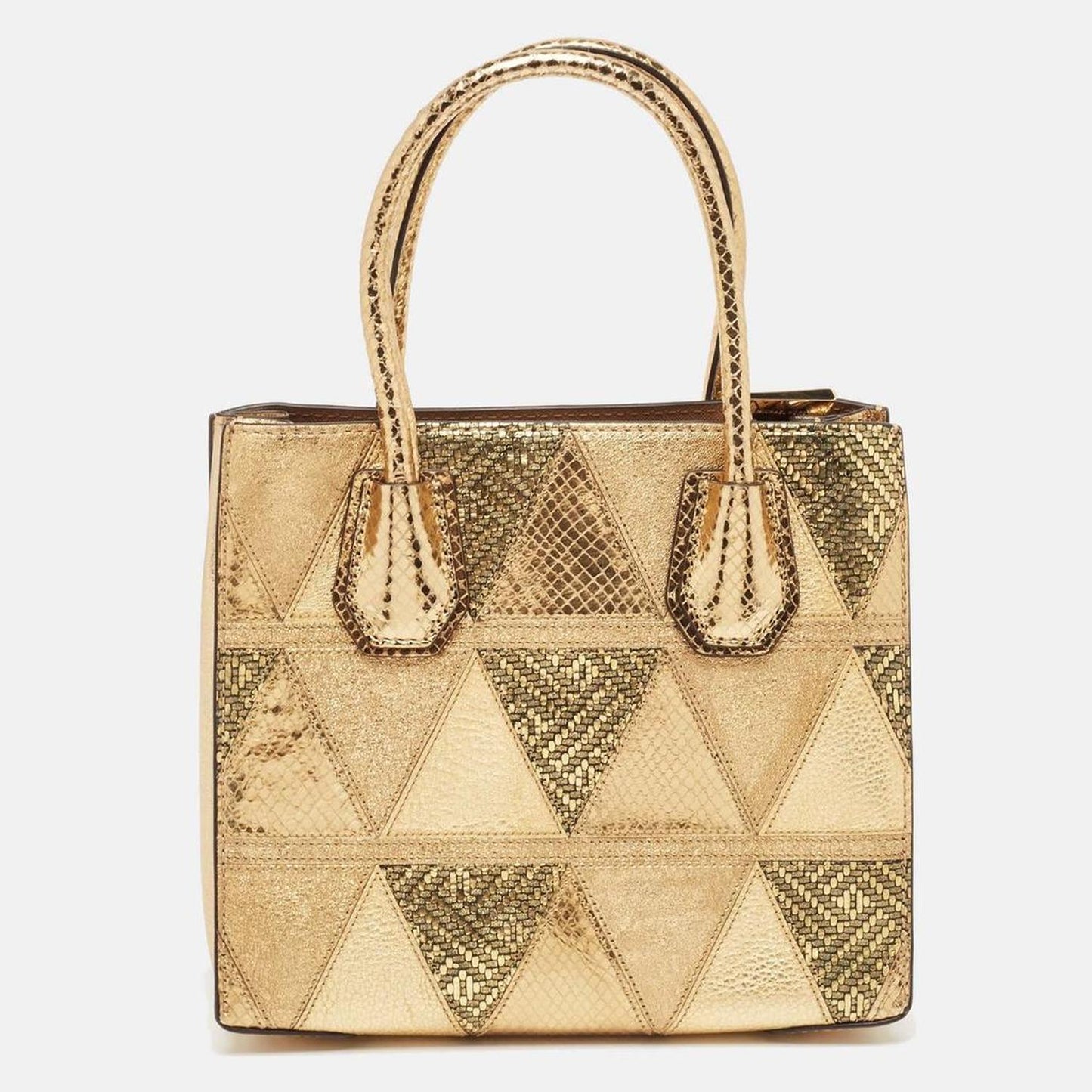 Gold Leather Patch Mercer Tote