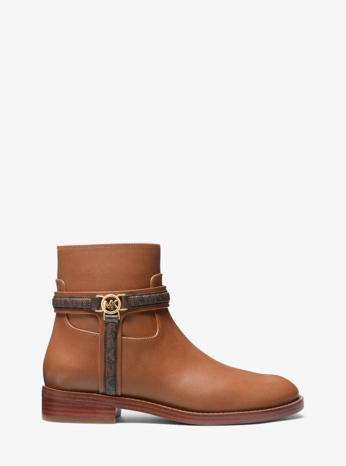 Mindy Leather and Signature Logo Trim Boot