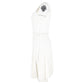 Michael Michael Kors Whipstitched Pleated Knitted Mini Dress in White Viscose