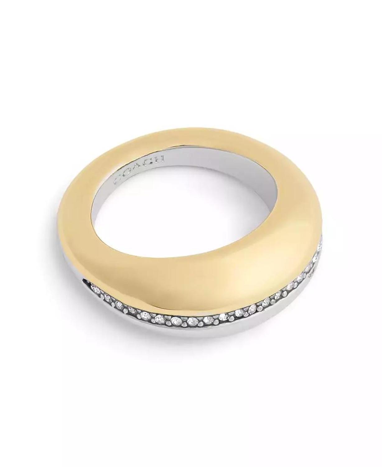 Faux Stone Signature Pave Tubular Cocktail Ring