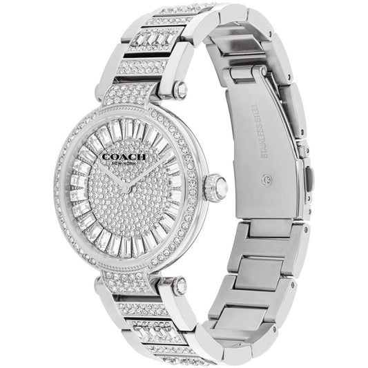 Women's Cary Silver-Tone Stainless Steel Crystal Watch 34mm