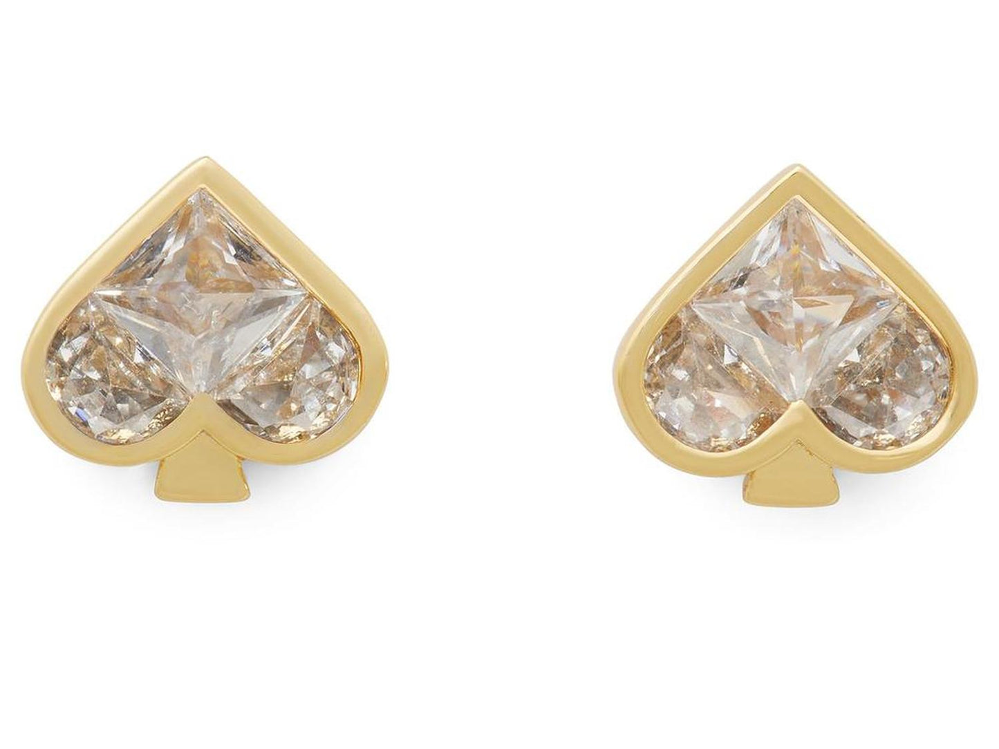 So Spade Studs Clear/Gold