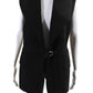 Michael Kors Collection Womens Peak Lapel Wrap Vest Black Wool