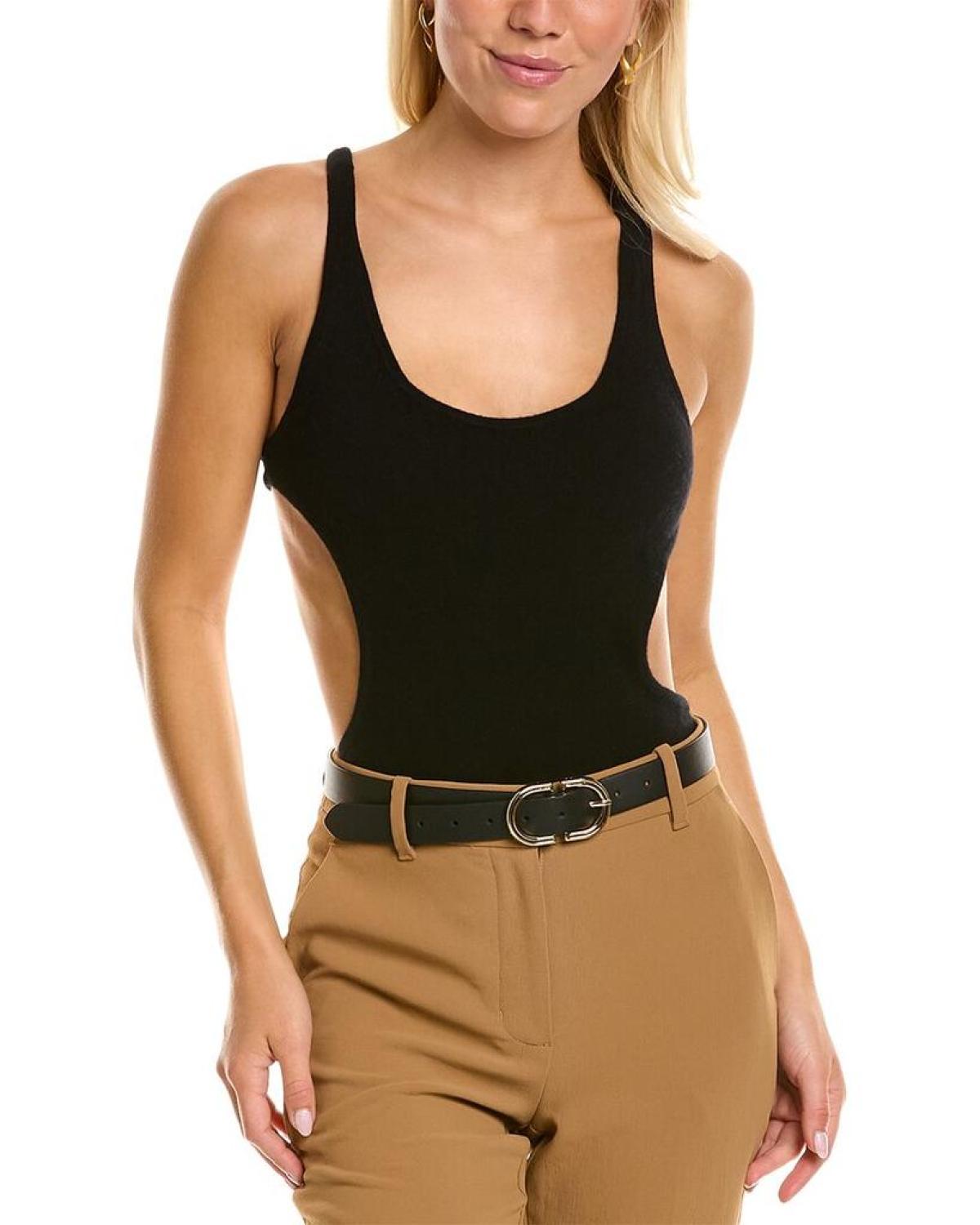 Michael Kors Crossback Cashmere-Blend Bodysuit