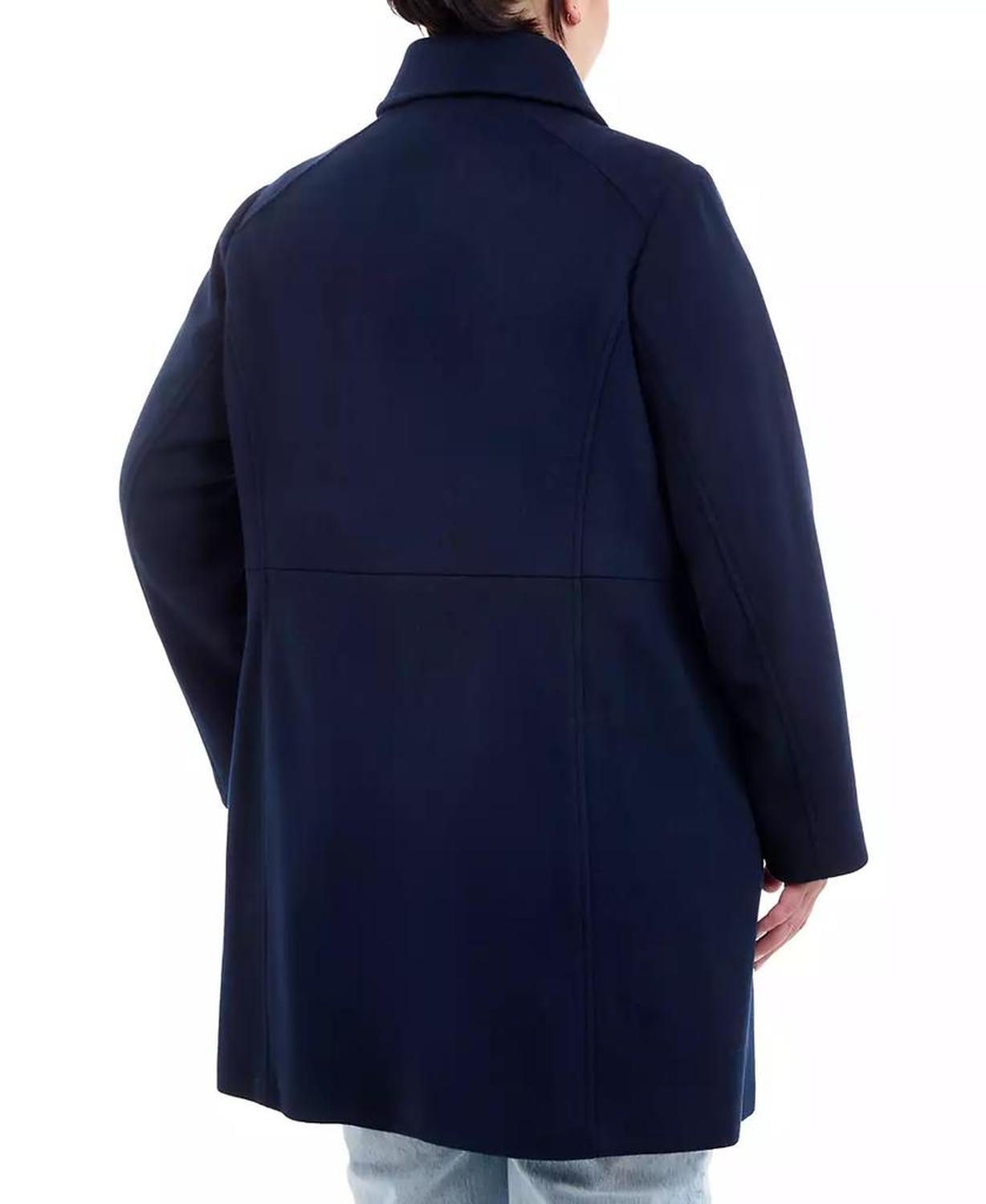 Plus Size Club-Collar Zip-Front Coat, Created for Macy's