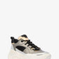 Atlas Color-Block Metallic Leather and Stretch Knit Trainer