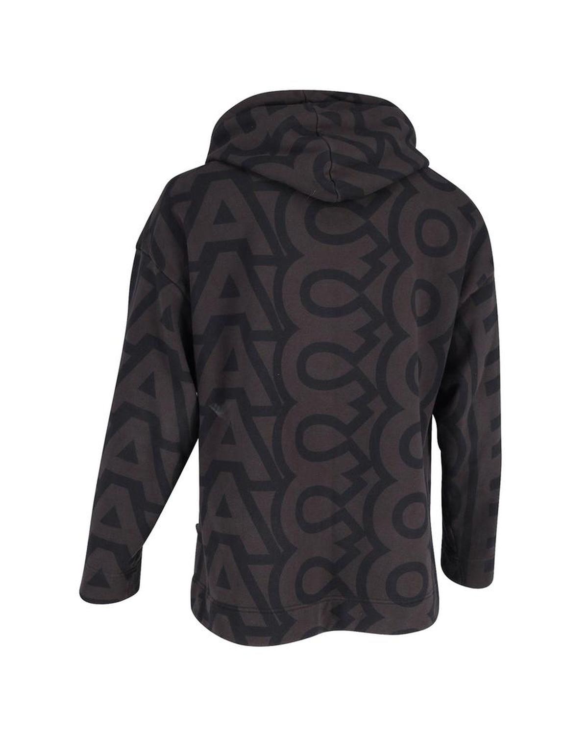 Marc Jacobs Monogram Drawstring Hoodie in Brown Cotton