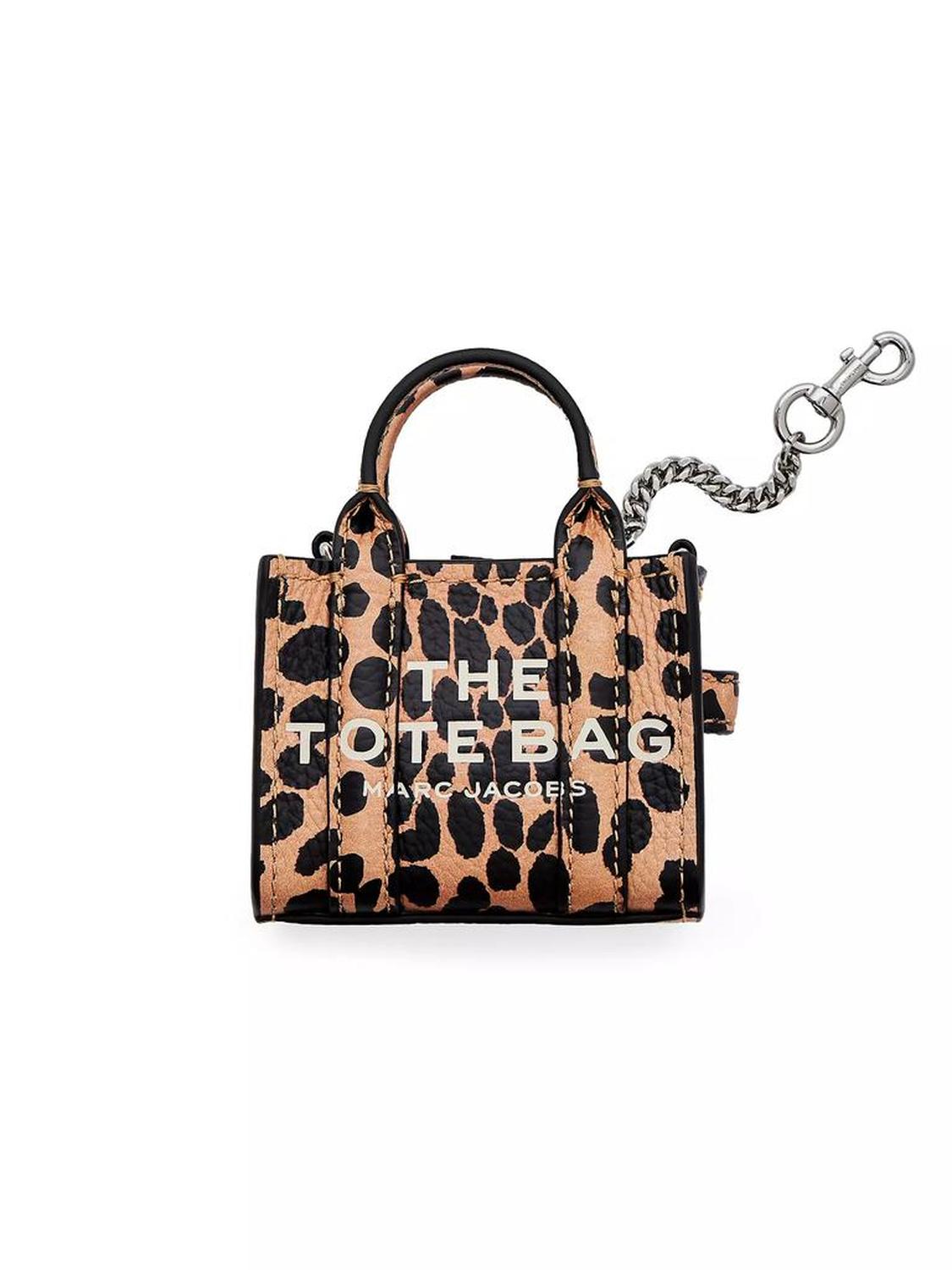 The Nano Cheetah Leather Tote Charm