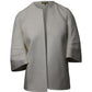 Michael Kors Collection Asymmetrical Angel Sleeves Jacket in White Wool