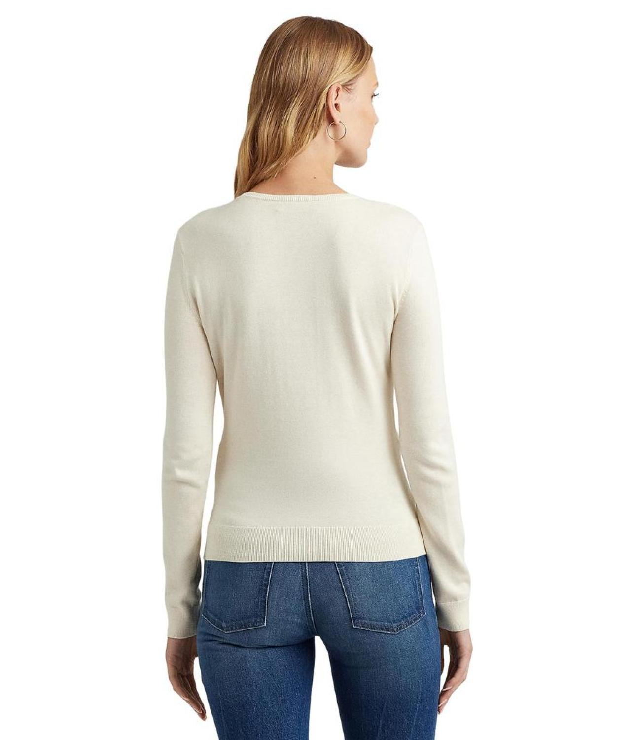 Twist-Front Cotton-Blend Sweater