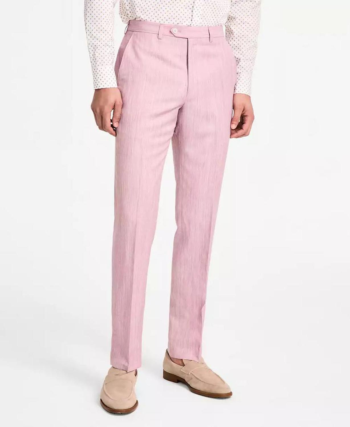 Men's Classic Fit Pink Suit Pants