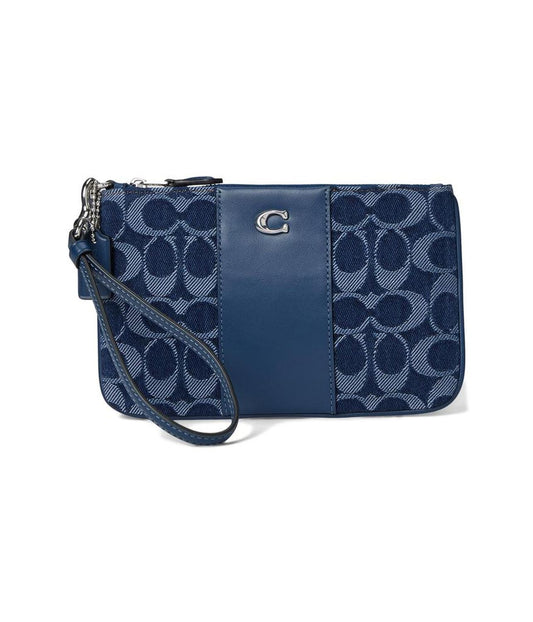 Essential Small Wristlet In Signature Denim