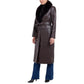 Women's Faux-Fur-Trim Faux-Leather Trench Coat