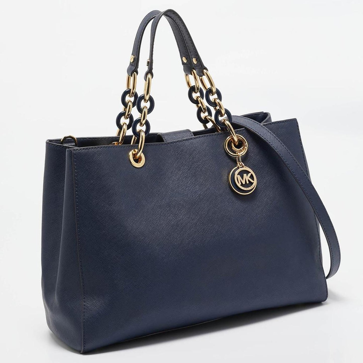 Michael Kors Navy Blue Leather Cynthia Tote