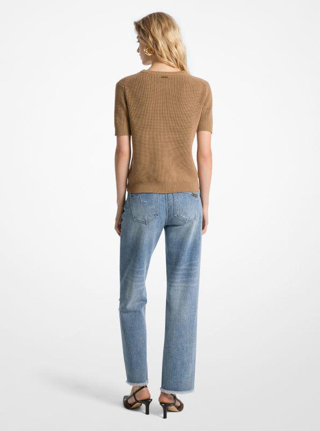 Wool Short-Sleeve Sweater