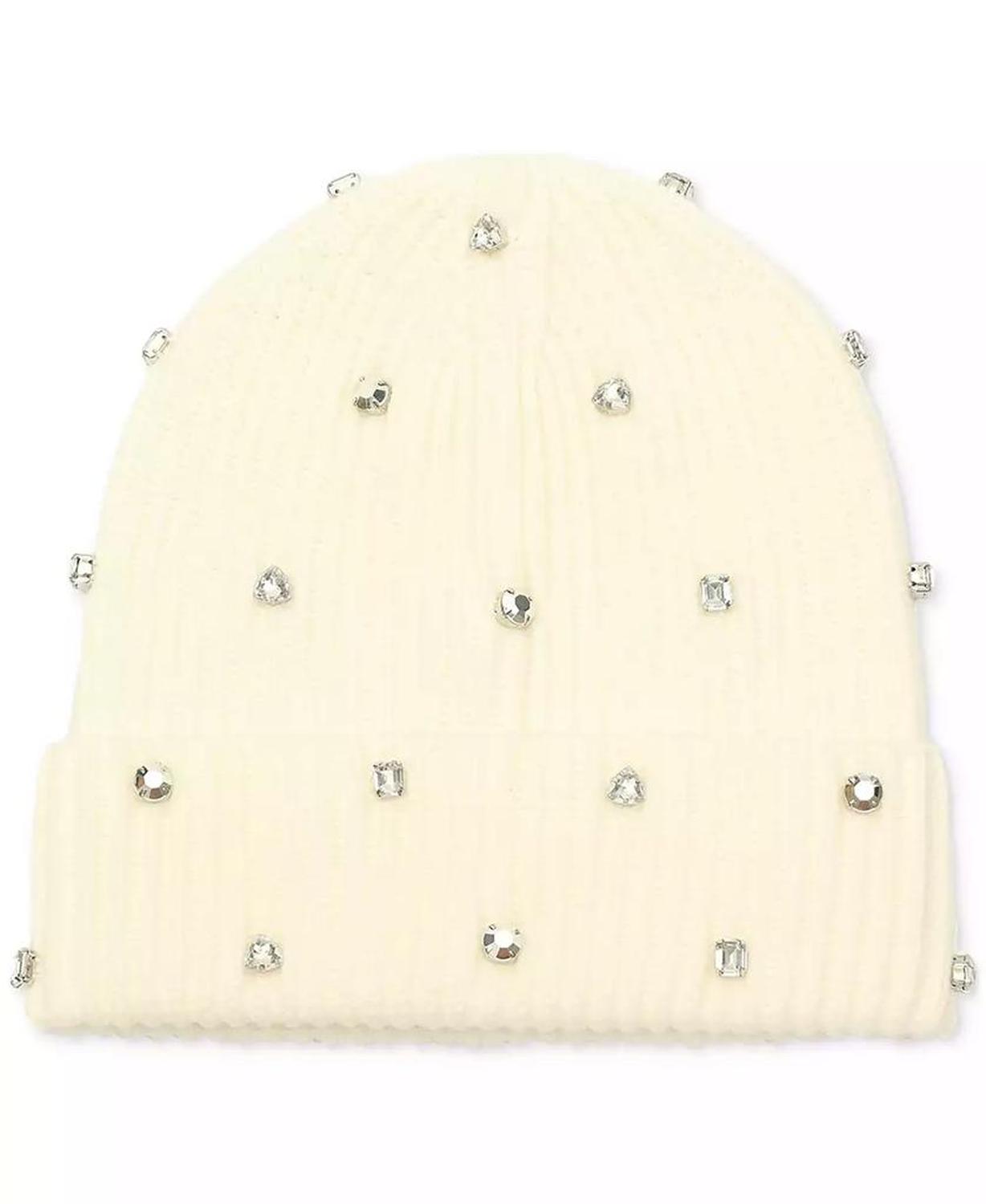 Women's Embellished Ribbed Beanie