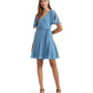 Crinkle Georgette Surplice Dress