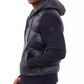 Men's Mixed-Media Hooded Zip Sweater Jacket