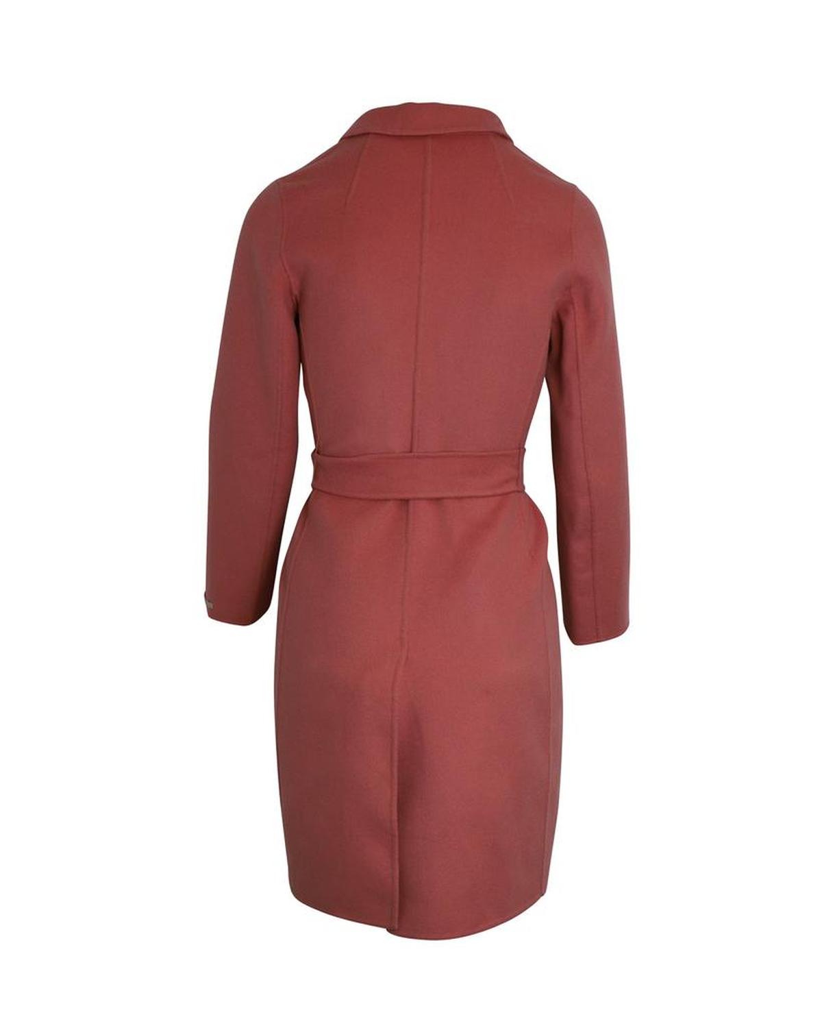 'S Max Mara Wrap Coat in Pink Wool