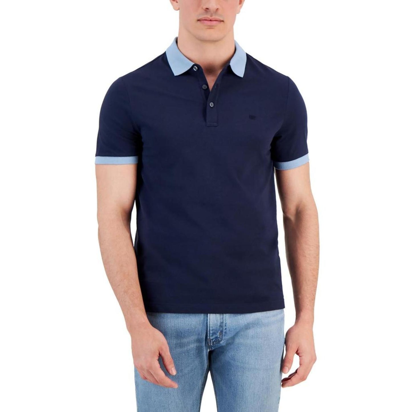 Mens Colorblock Cotton Polo