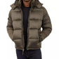 Men's Heavyweight Metallic Finish Hooded Puffer Jacket