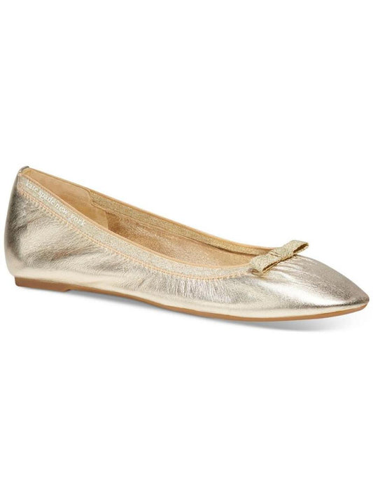 Claudette Womens Leather Bow Ballet Flats