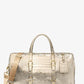 Bedford Travel Extra-Large Metallic Crocodile Embossed Leather Weekender Bag