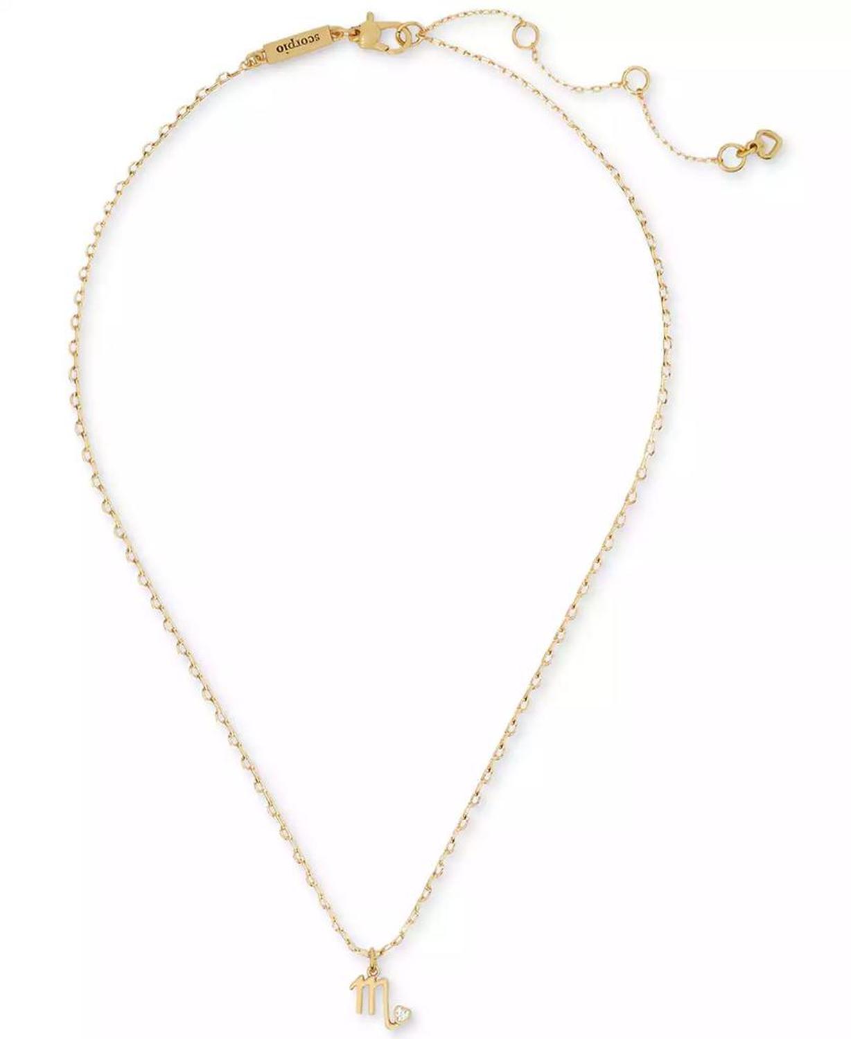 Gold-Tone Pavé Zodiac Mini Pendant Necklace