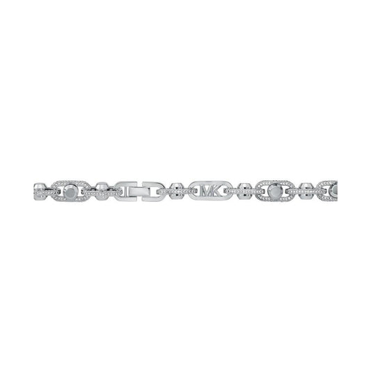 Rhodium-Plated Brass Pavé Astor Link Chain Necklace