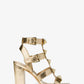 Wren Studded Metallic Snake Embossed Leather Sandal