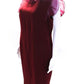 Max Mara Womens Organza Ruffle Sleeveless Sheath Dress Maroon