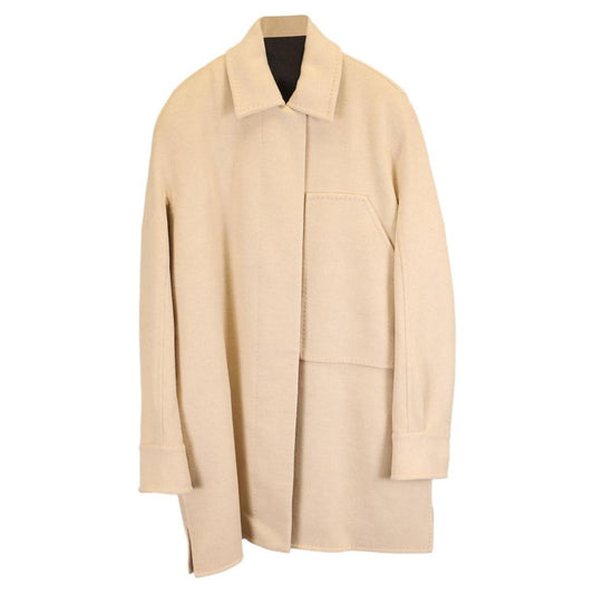 Max Mara Tedesco Oversized Jacket In Beige Wool