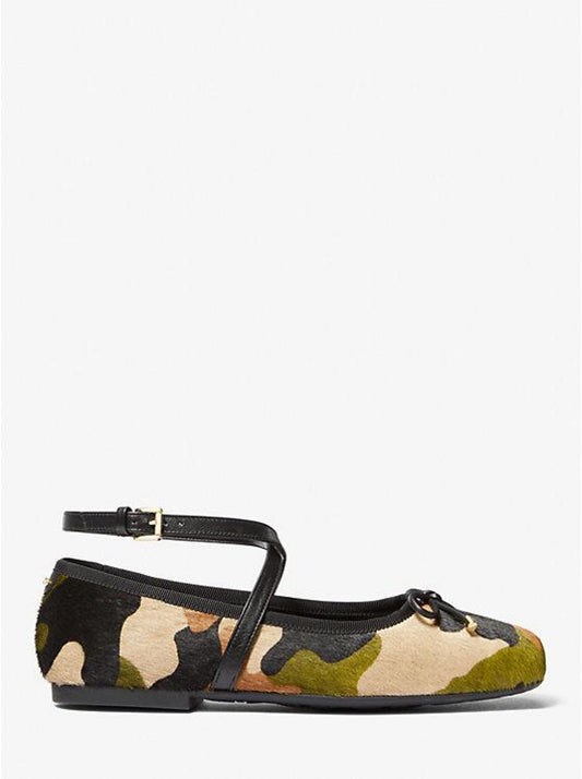 Collette Camouflage Print Calf Hair Ballet Flat