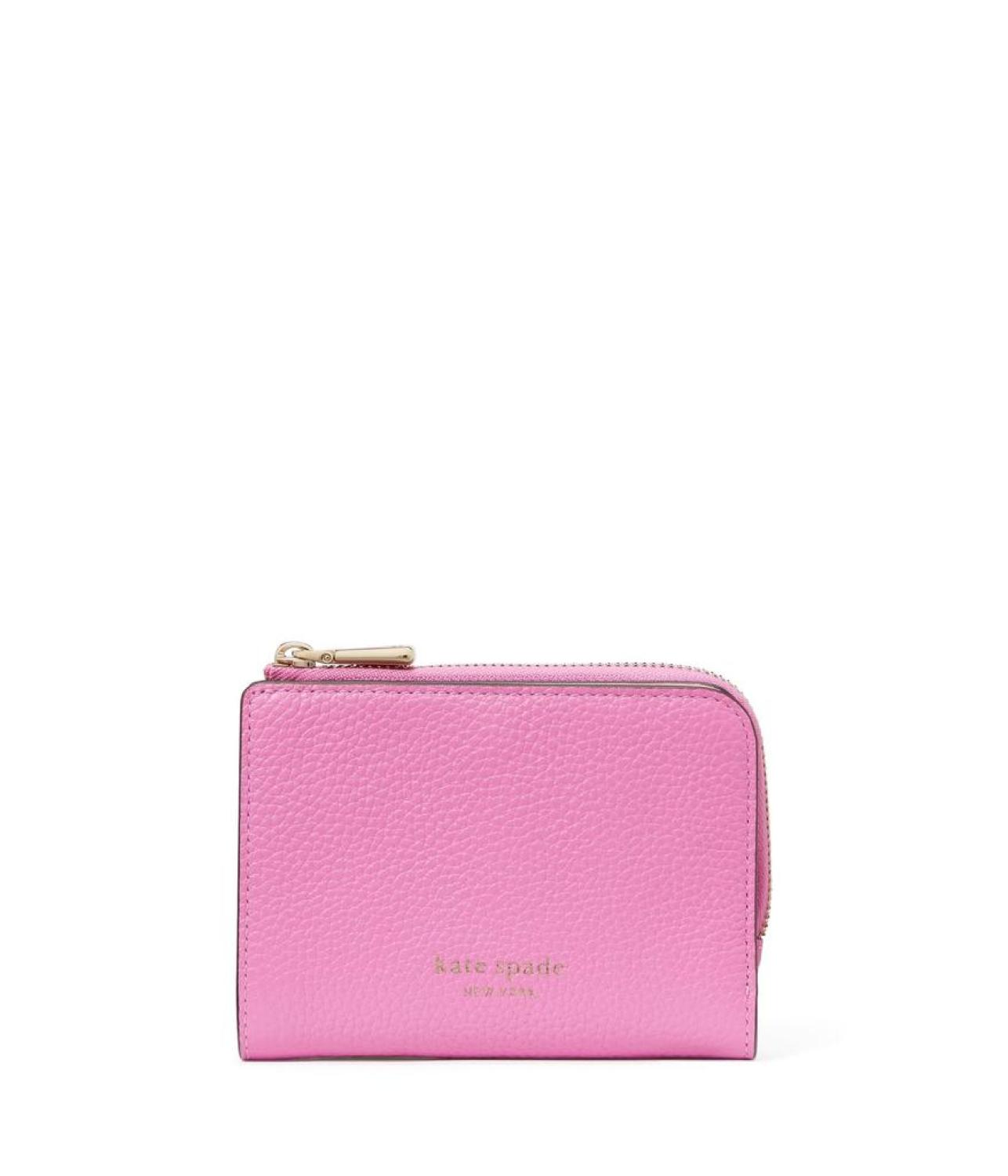 Ava Colorblocked Pebbled Leather Zip Bifold Wallet