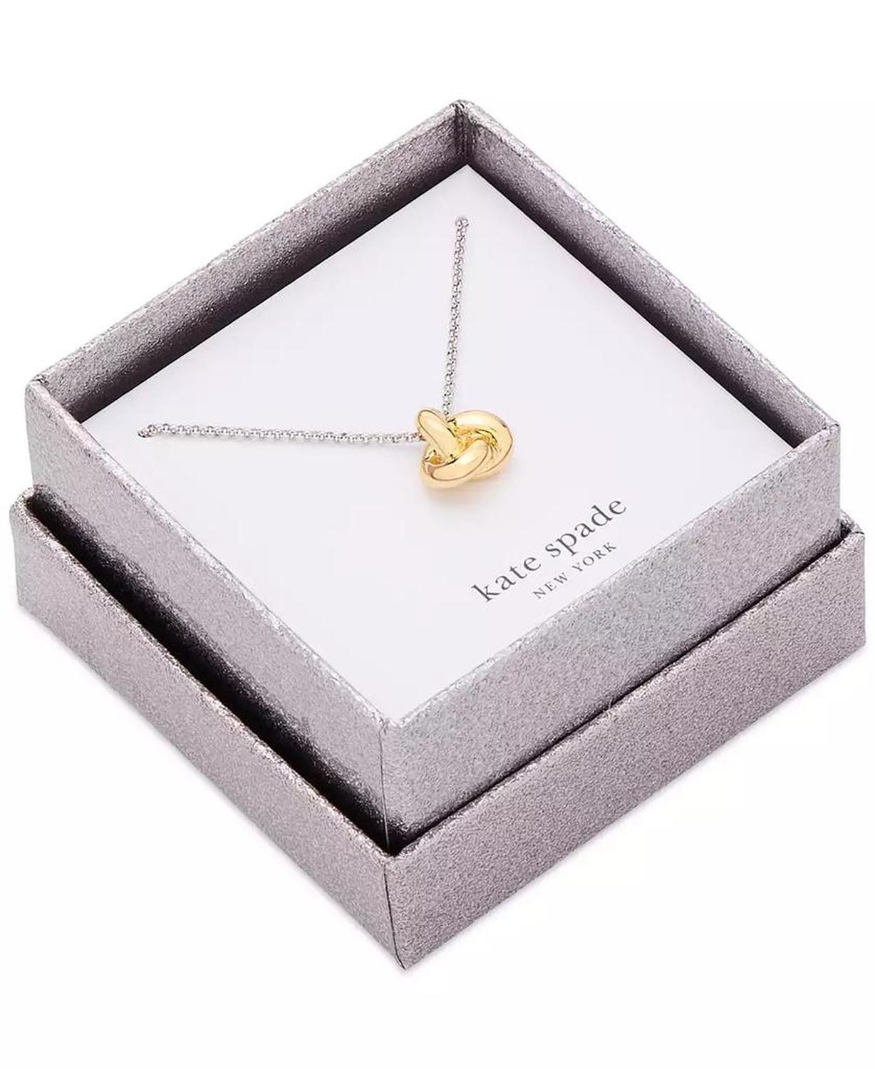 Polished Love Knot Pendant Necklace, 16" + 3" extender