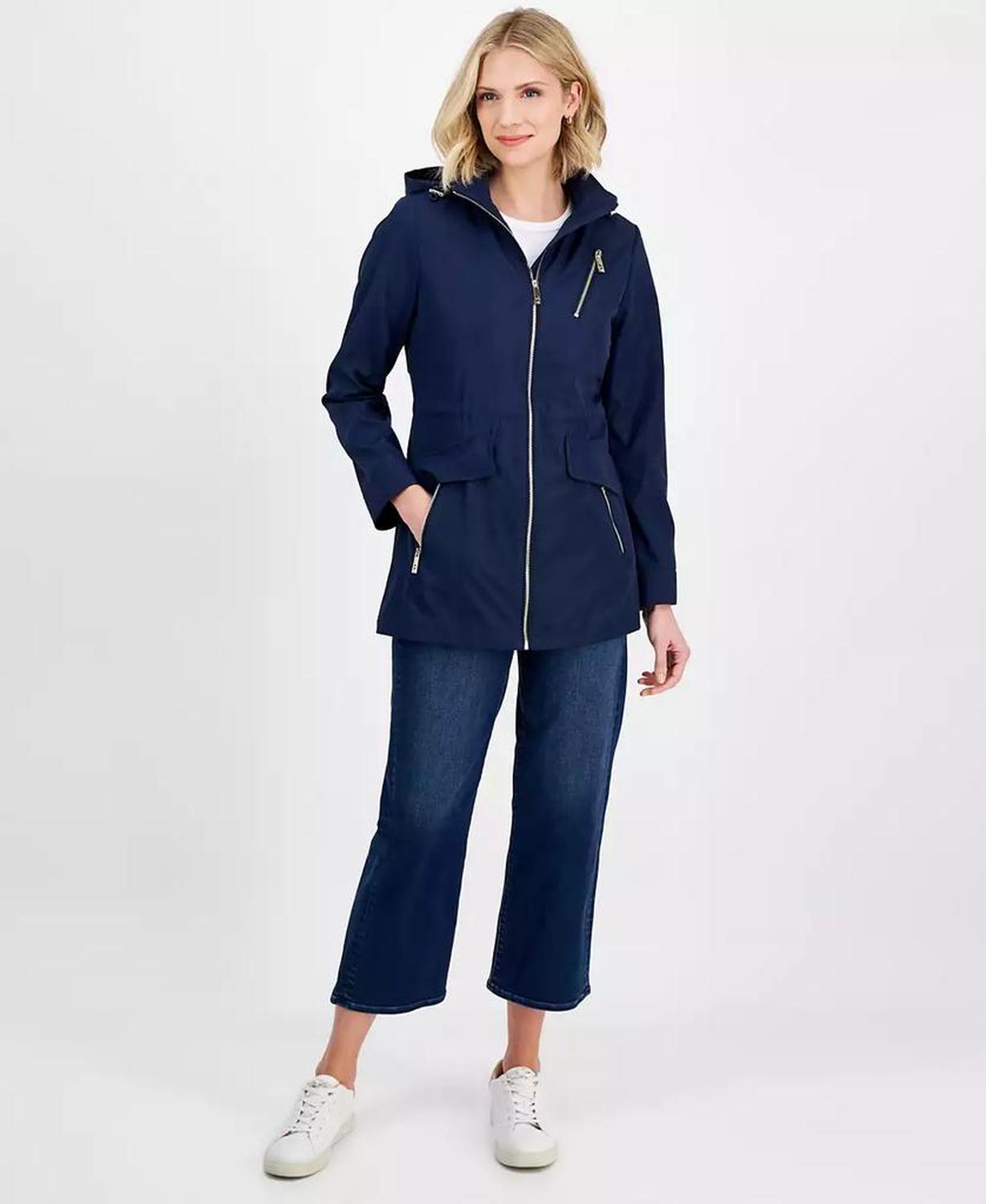 Petite Hooded Water-Resistant Anorak Coat