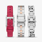 Petite Monroe Two-Tone and Crocodile-Embossed Leather Watch Strap Set