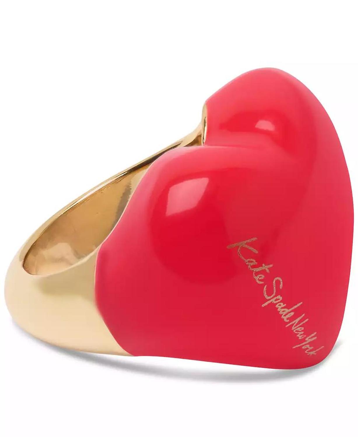 Enamel Logo Heart You Statement Ring